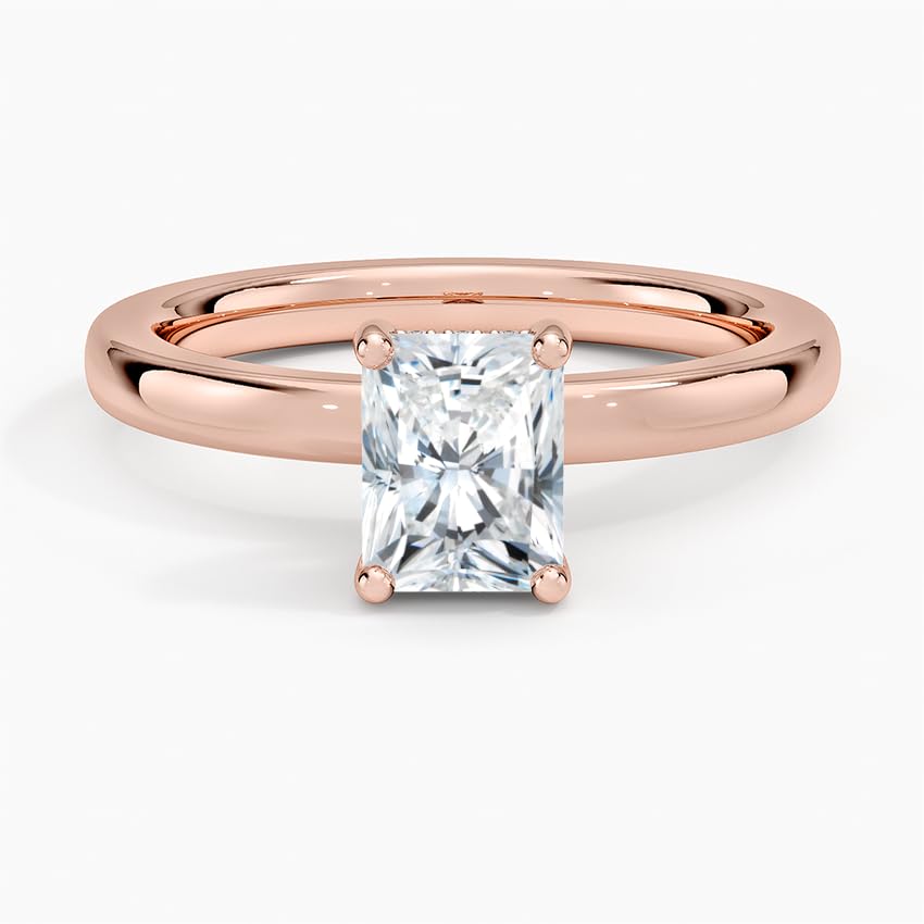 Hidden Halo 1 CT Radiant Cut Lab Grown Diamond Engagement Ring - view 4