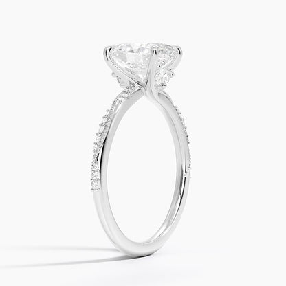 Solitaire 2 CT Oval Cut Lab Grown Diamond Engagement Ring - view 3