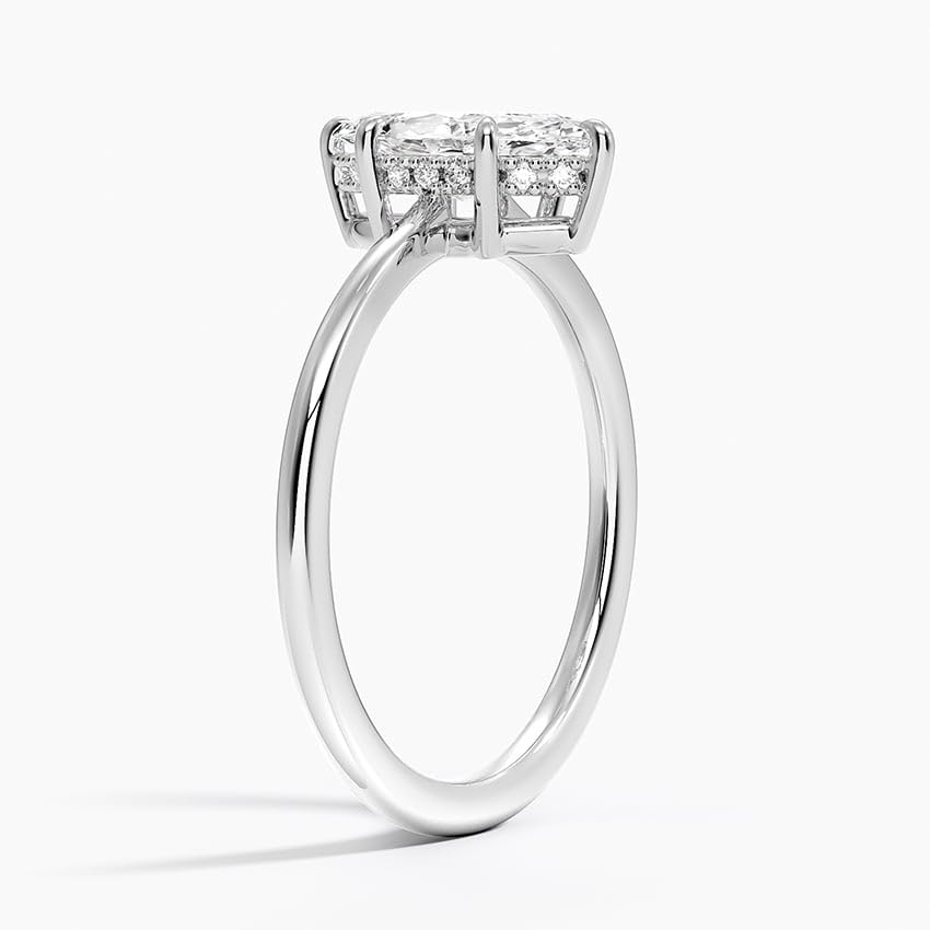 Hidden Halo 1 CT Marquise Cut Lab Grown Diamond Engagement Ring - view 2