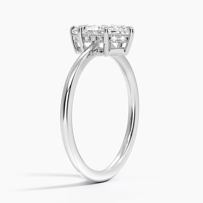 Hidden Halo 1 CT Marquise Cut Lab Grown Diamond Engagement Ring - view 2