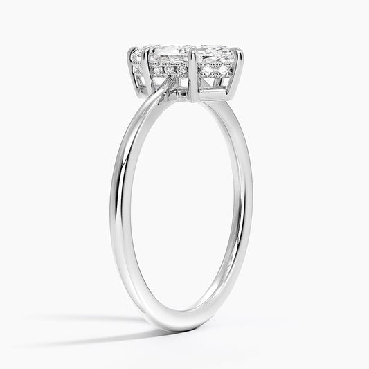 Hidden Halo 1 CT Marquise Cut Lab Grown Diamond Engagement Ring - view 2