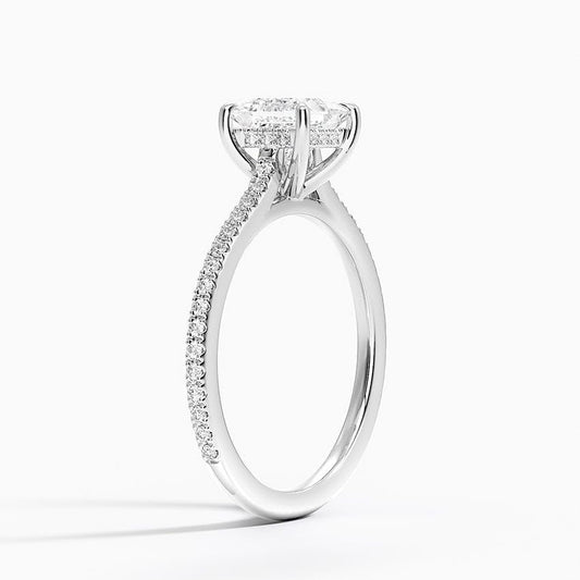 Hidden Halo 1 CT Princess Cut Lab Grown Diamond Engagement Ring - view 2
