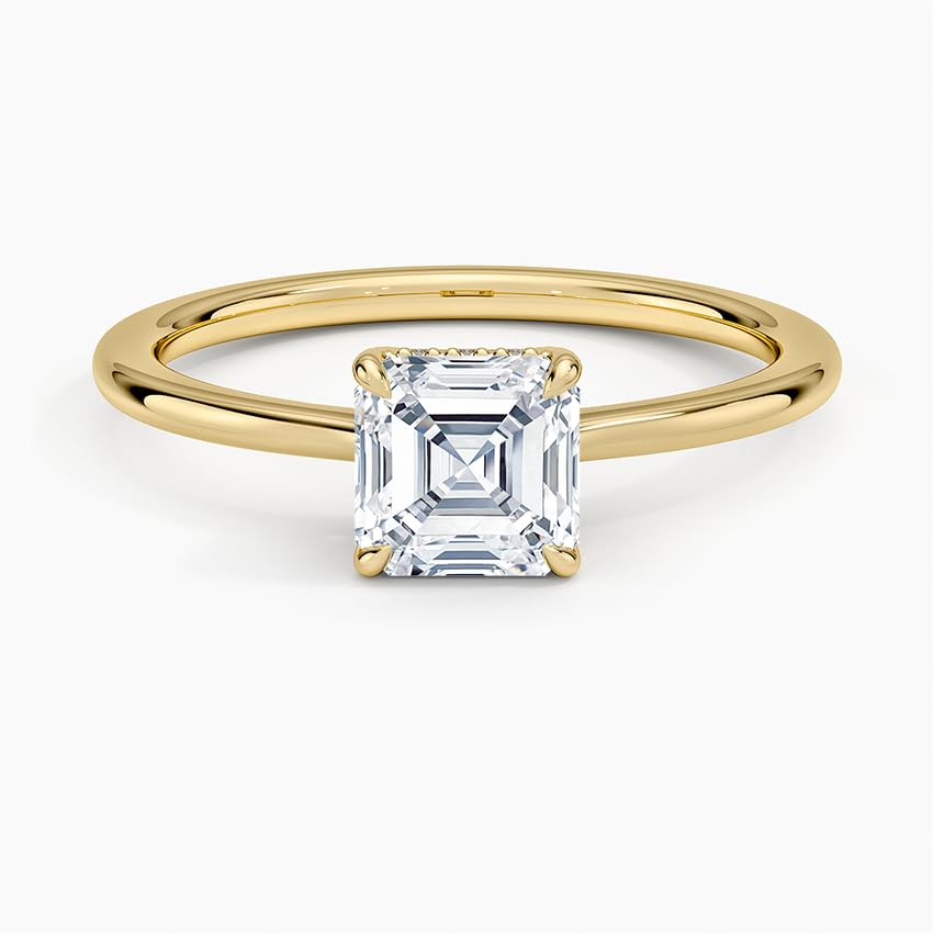 Solitaire 1 CT Asscher Cut Lab Grown Diamond Engagement Ring - view 4