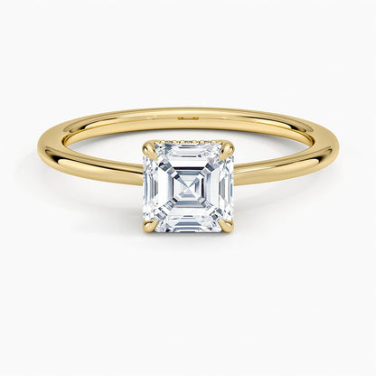 Solitaire 1 CT Asscher Cut Lab Grown Diamond Engagement Ring - view 4