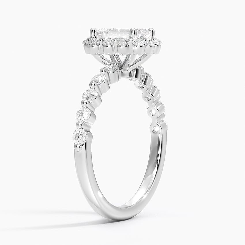 Halo 1 CT Emerald Cut Lab Grown Diamond Engagement Ring - view 2