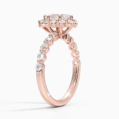Halo 1 CT Pear Cut Lab Grown Diamond Engagement Ring
