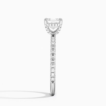 Hidden Halo 1 CT Asscher Cut Lab Grown Diamond Engagement Ring - view 3