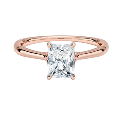 Solitaire 1 CT Radiant Cut Lab Grown Diamond Ring - view 6