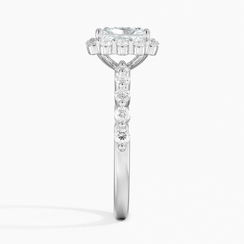 Halo 1 CT Radiant Cut Lab Grown Diamond Engagement Ring - view 7
