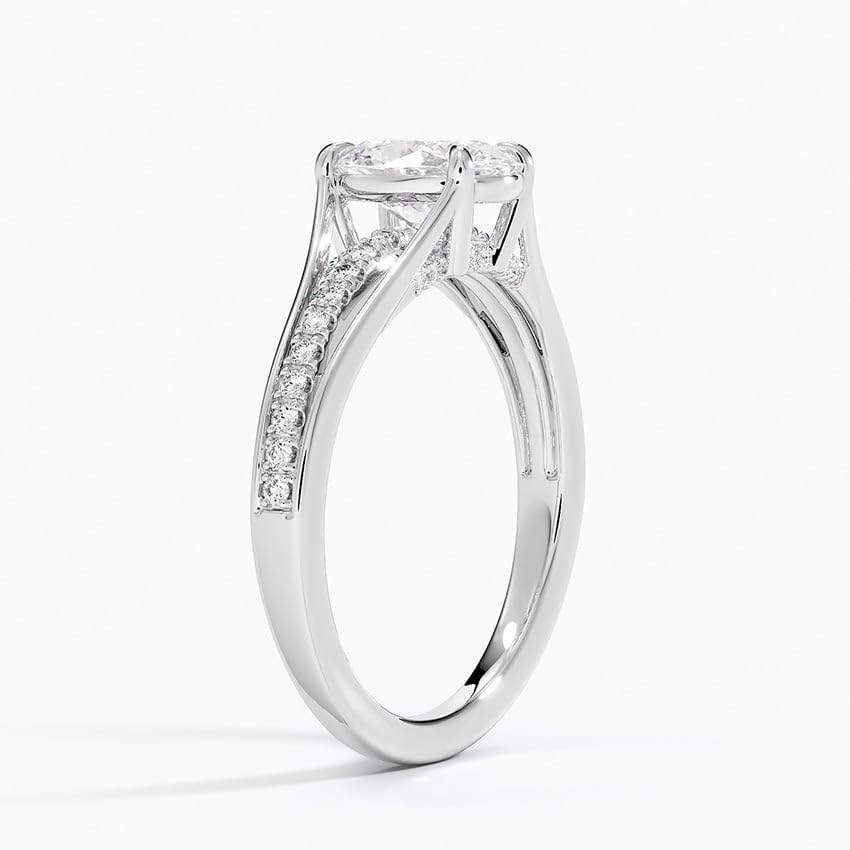 Pave 1 CT Oval Cut Lab Grown Diamond Engagement Ring - view 2