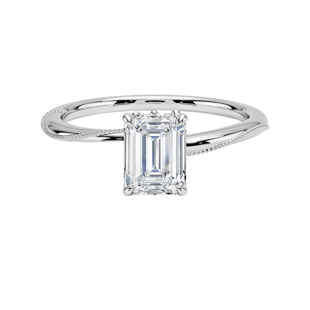 1 CT Emerald Cut Lab Grown Diamond Engagement Ring - view 1