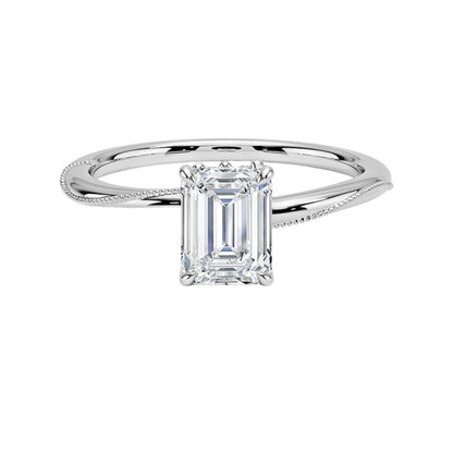 1 CT Emerald Cut Lab Grown Diamond Engagement Ring - view 1