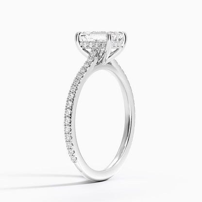 Hidden Halo 1 CT Emerald Cut Lab Grown Diamond Engagement Ring - view 3