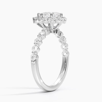 Halo 1 CT Pear Cut Lab Grown Diamond Engagement Ring