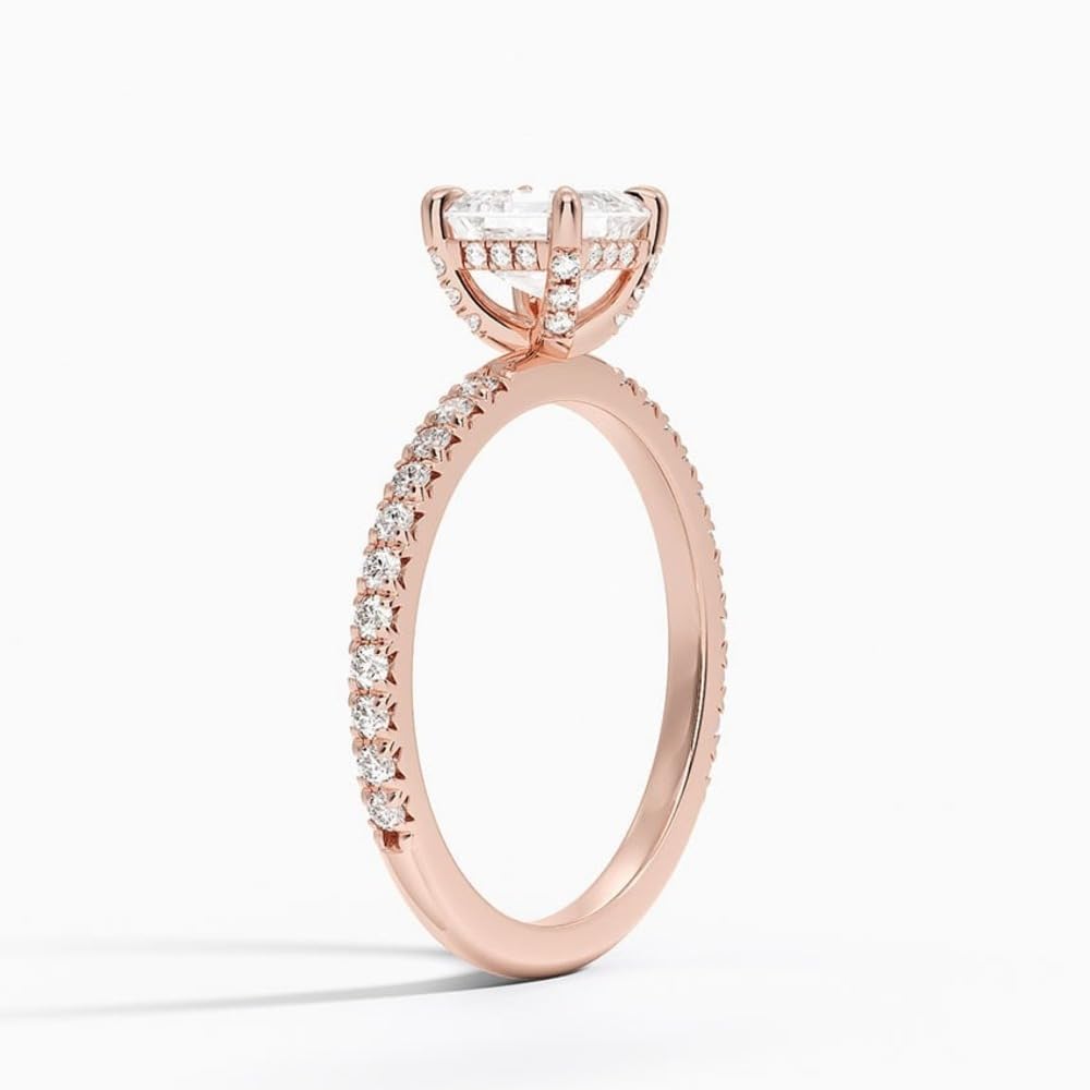Hidden Halo 1 CT Asscher Cut Lab Grown Diamond Engagement Ring - view 5