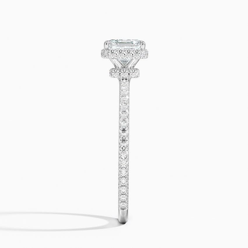 Hidden Halo 1 CT Asscher Cut Lab Grown Diamond Ring - view 3