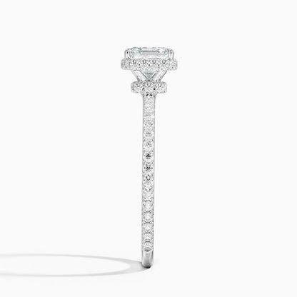 Hidden Halo 1 CT Asscher Cut Lab Grown Diamond Ring - view 3