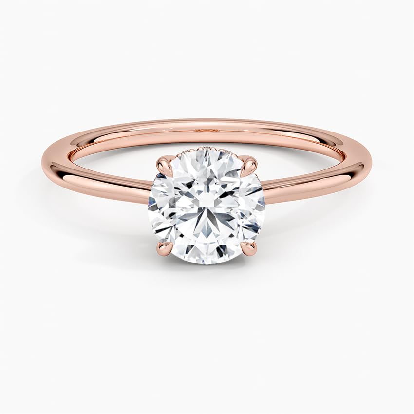 Solitaire 1 CT Round Cut Lab Grown Diamond Engagement Ring - view 4