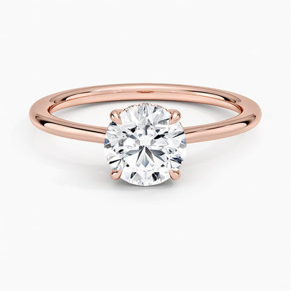 Solitaire 1 CT Round Cut Lab Grown Diamond Engagement Ring - view 4