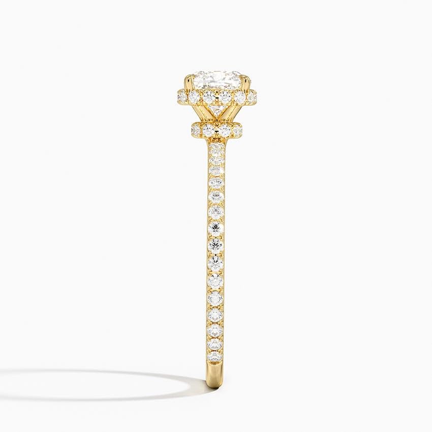 Hidden Halo 1 CT Cushion Cut Lab Grown Diamond Ring - view 3