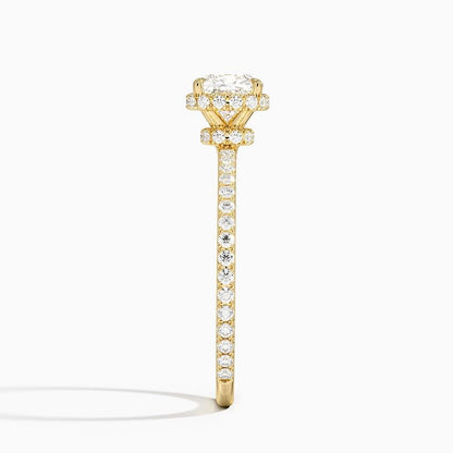 Hidden Halo 1 CT Cushion Cut Lab Grown Diamond Ring - view 3