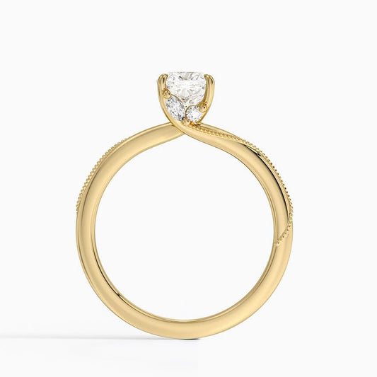 Solitaire 1 CT Cushion Cut Lab Grown Diamond Engagement Ring - view 2
