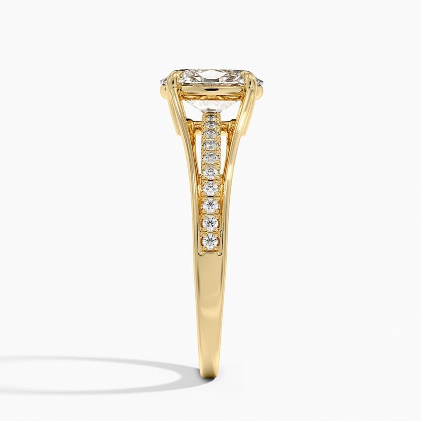 Pave 1 CT Oval Cut Lab Grown Diamond Engagement Ring - view 7