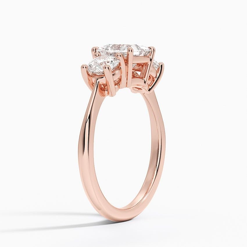 Solitaire 1 CT Princess Cut Lab Grown Diamond Three Stone Engagement Ring - view 7