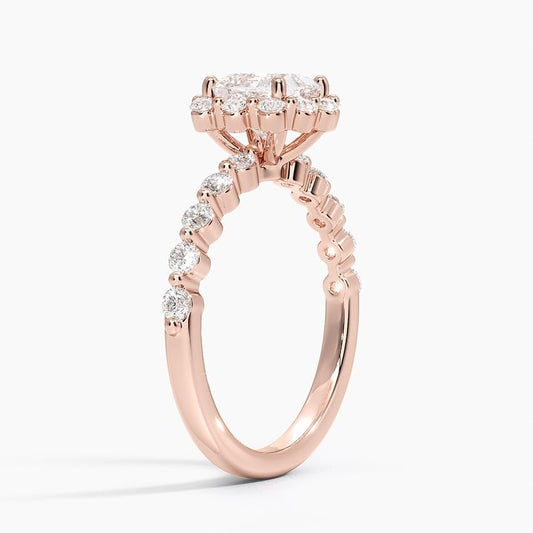 Halo 1 CT Princess Cut Lab Grown Diamond Engagement Ring