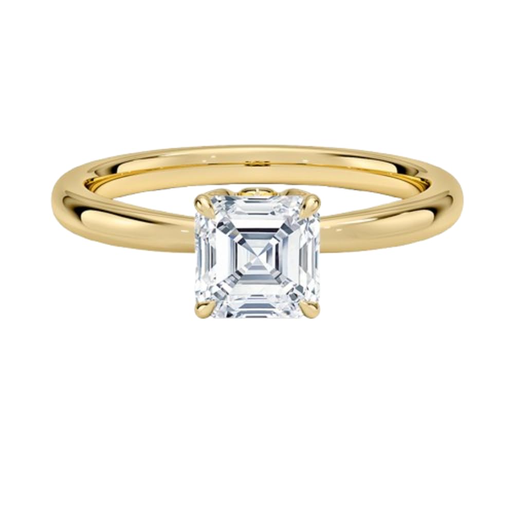 1 CT Asscher Cut Lab Grown Diamond Engagement Ring - view 6