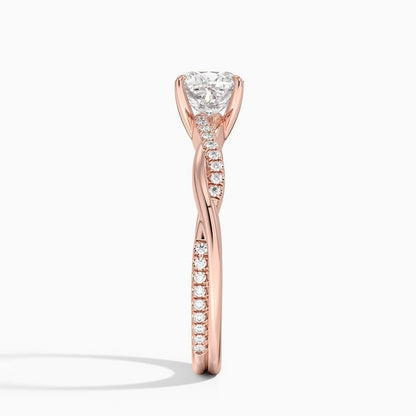 Twisted Vine 1 CT Cushion Cut Lab Grown Diamond Ring - view 3