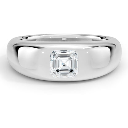 Solitaire 1 CT Asscher Cut Lab Grown Diamond Bezel Engagement Ring - view 5