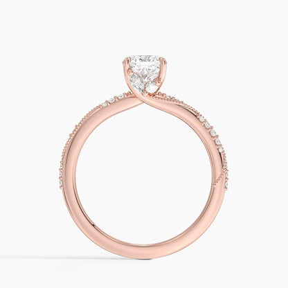 Solitaire 1 CT Cushion Cut Lab Grown Diamond Engagement Ring - view 5
