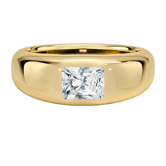 Solitaire 1 CT Radiant Cut Lab Grown Diamond Bezel Engagement Ring - view 1