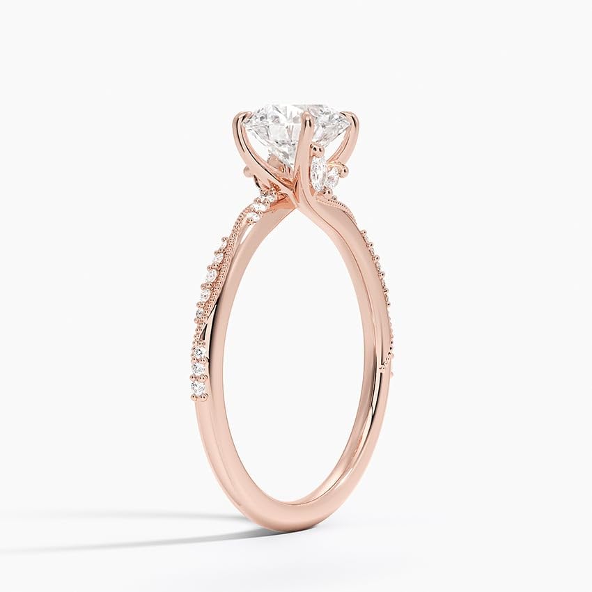 1 CT Round Cut Lab Grown Diamond Engagement Ring - view 3