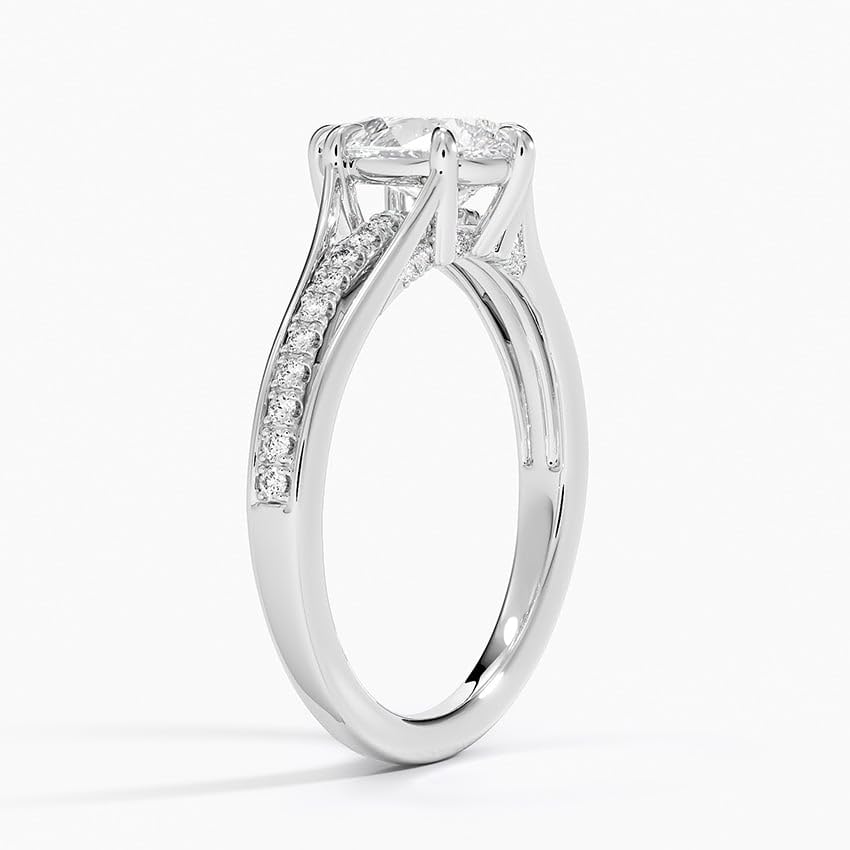 Pave 1 CT Pear Cut Lab Grown Diamond Engagement Ring - view 2