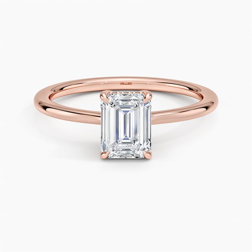 Solitaire 1 CT Emerald Cut Lab Grown Diamond Engagement Ring - view 6