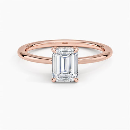 Solitaire 1 CT Emerald Cut Lab Grown Diamond Engagement Ring - view 6