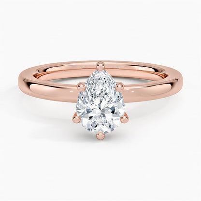 Hidden Halo 1 CT Pear Cut Lab Grown Diamond Engagement Ring - view 6