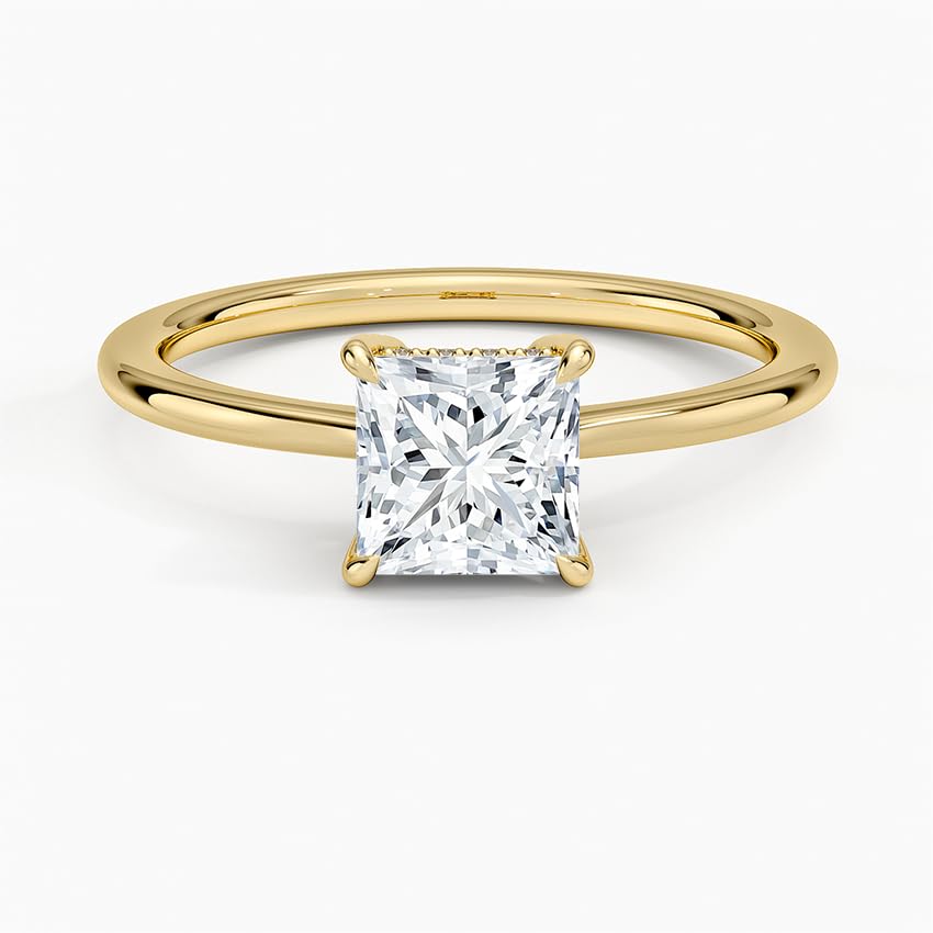 Solitaire 1 CT Princess Cut Lab Grown Diamond Engagement Ring - view 6