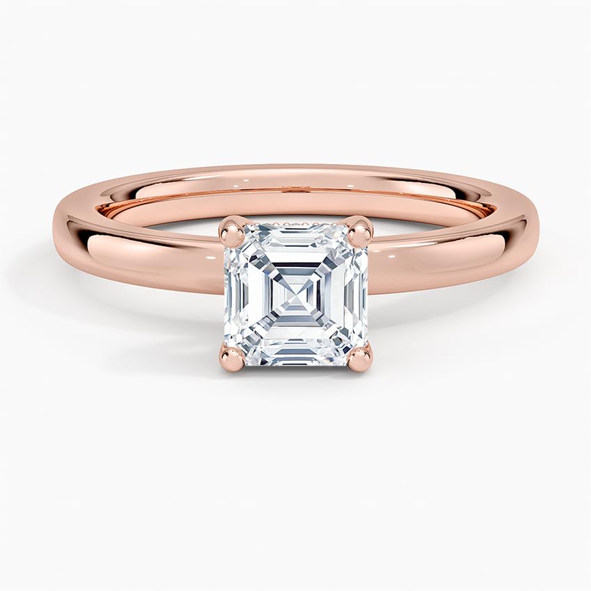Hidden Halo 1 CT Asscher Cut Lab Grown Diamond Engagement Ring - view 4