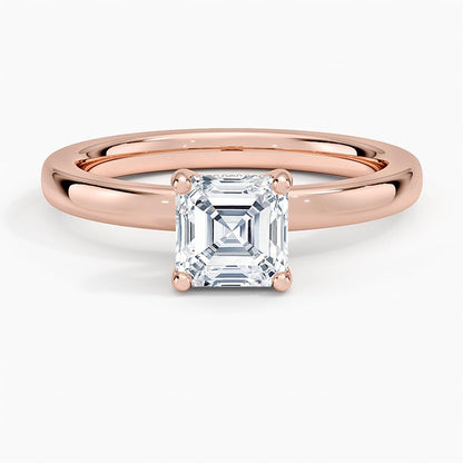 Hidden Halo 1 CT Asscher Cut Lab Grown Diamond Engagement Ring - view 4