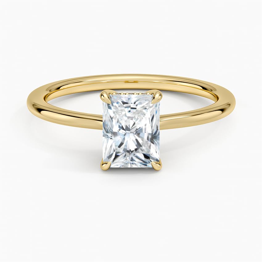 Hidden Halo 1 CT Radiant Cut Lab Grown Diamond Engagement Ring - view 6