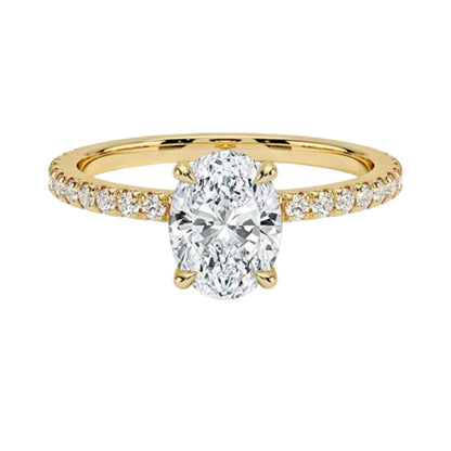 Hidden Halo 1 CT Oval Cut Lab Grown Diamond Engagement Ring - view 1