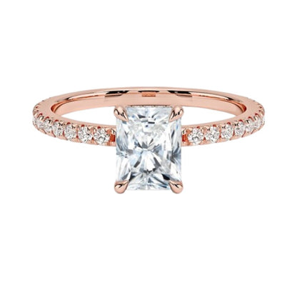 Hidden Halo 1 CT Radiant Cut Lab Grown Diamond Engagement Ring - view 6
