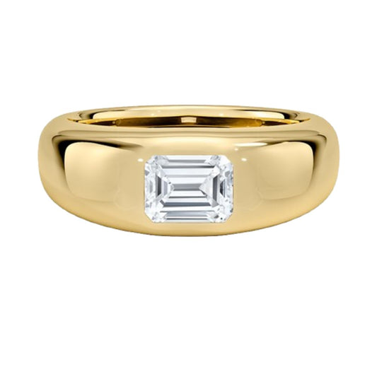 Solitaire 1 CT Emerald Cut Lab Grown Diamond Bezel Engagement Ring - view 1