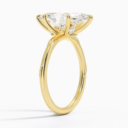 Solitaire 3 CT Marquise Cut Lab Grown Diamond Engagement Ring - view 4