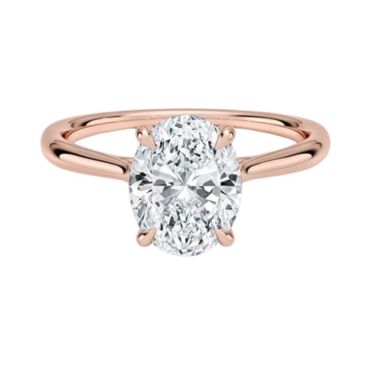 Solitaire 2 CT Oval Cut Lab Grown Diamond Ring - view 1