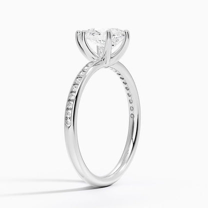 Solitaire 1 CT Pear Cut Lab Grown Diamond Ring - view 7