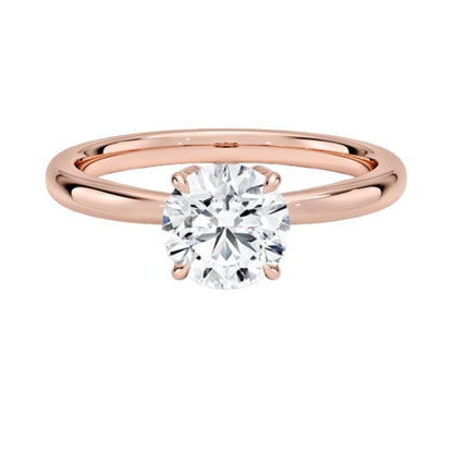1 CT Round Cut Lab Grown Diamond Engagement Ring - view 6